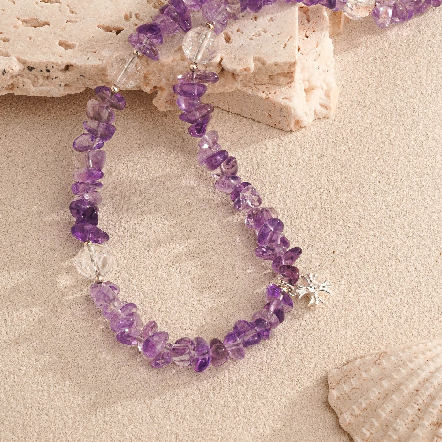 紫晶·星語丨水晶手鏈 星落紫境 露韻共生