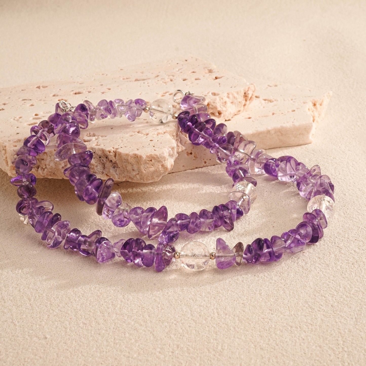 紫晶·星語丨水晶手鏈 星落紫境 露韻共生