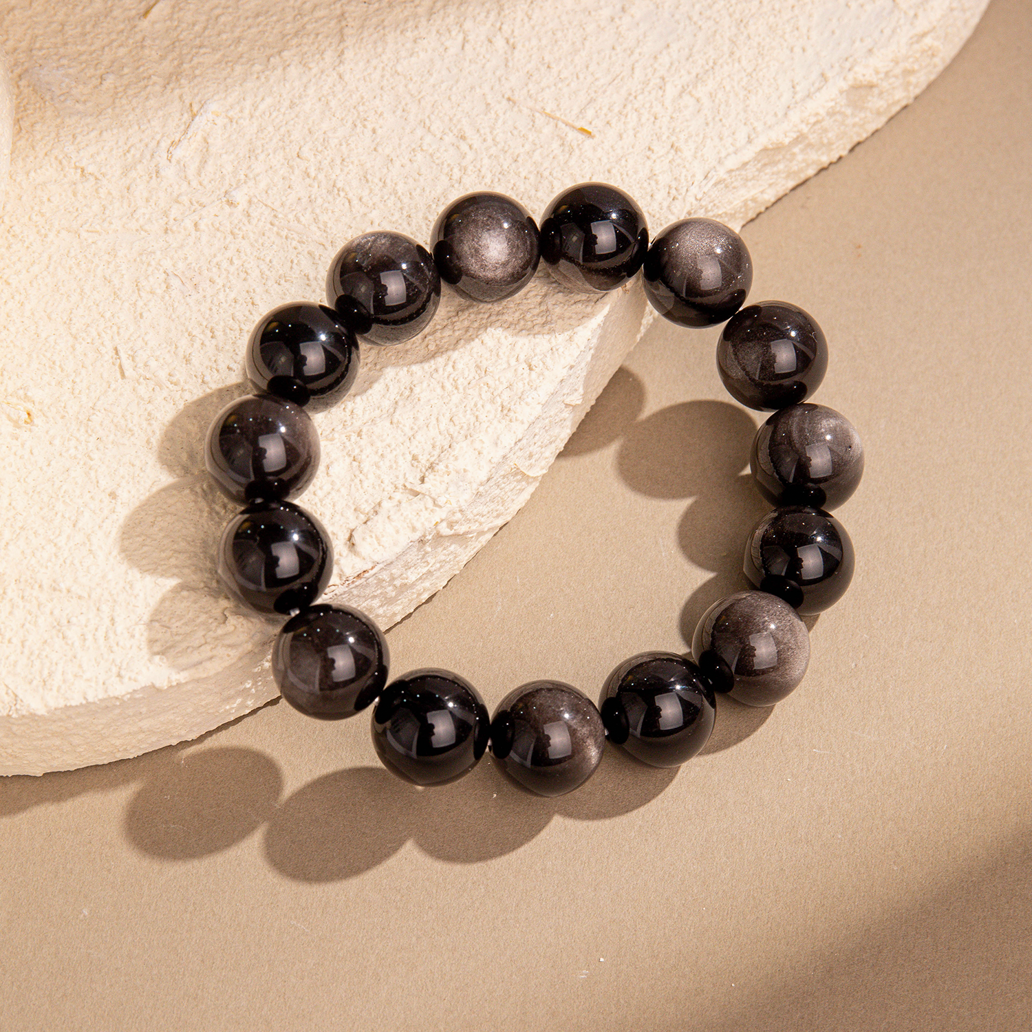 墨色·星燼丨水晶手鏈 黑銀共生 星際余燼