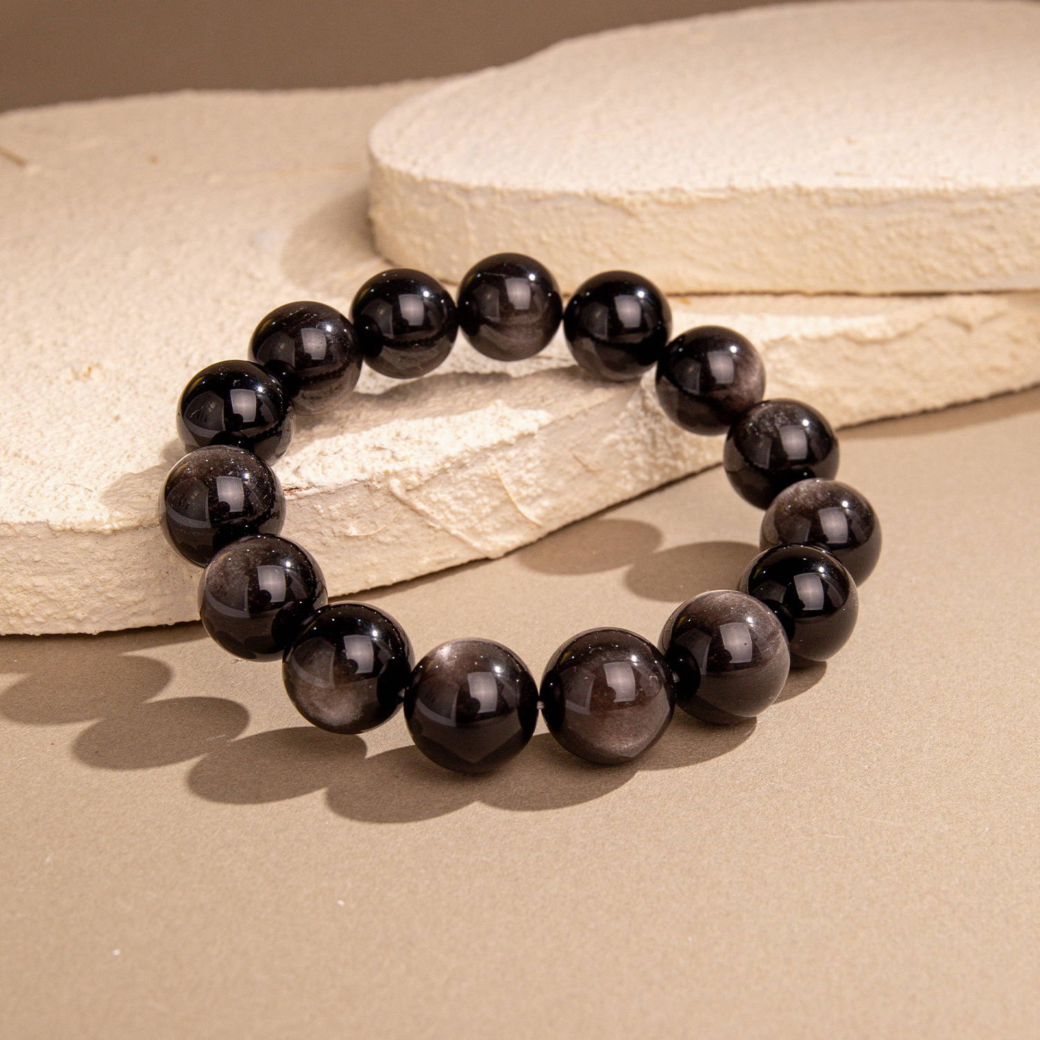 墨色·星燼丨水晶手鏈 黑銀共生 星際余燼