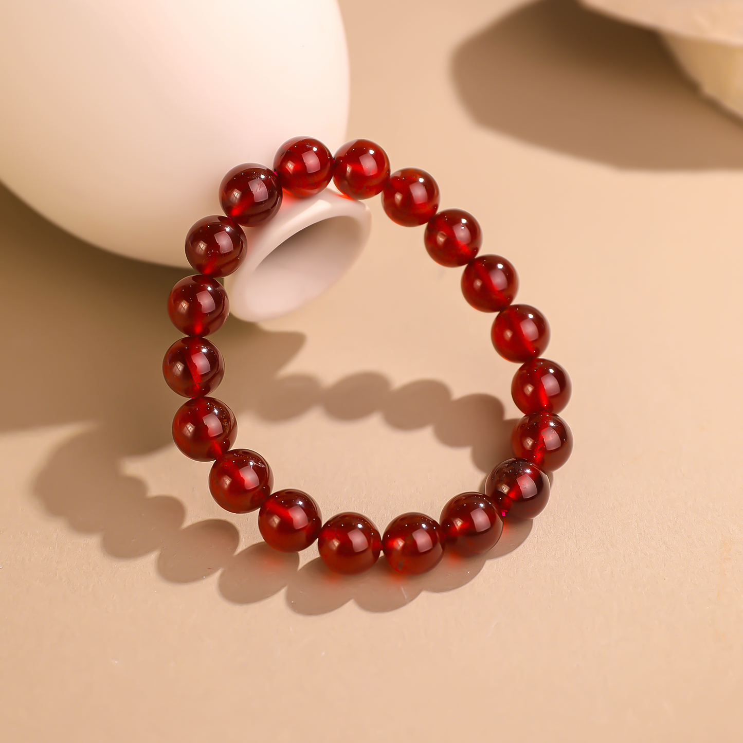 赤霞·棲時丨新年吉祥禮丨石榴石好運手鏈 顯白襯膚 本命年轉運珠