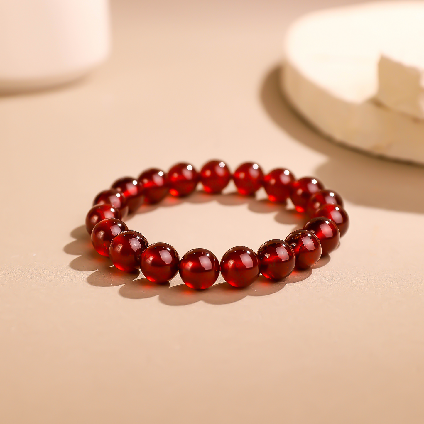 赤霞·棲時丨新年吉祥禮丨石榴石好運手鏈 顯白襯膚 本命年轉運珠