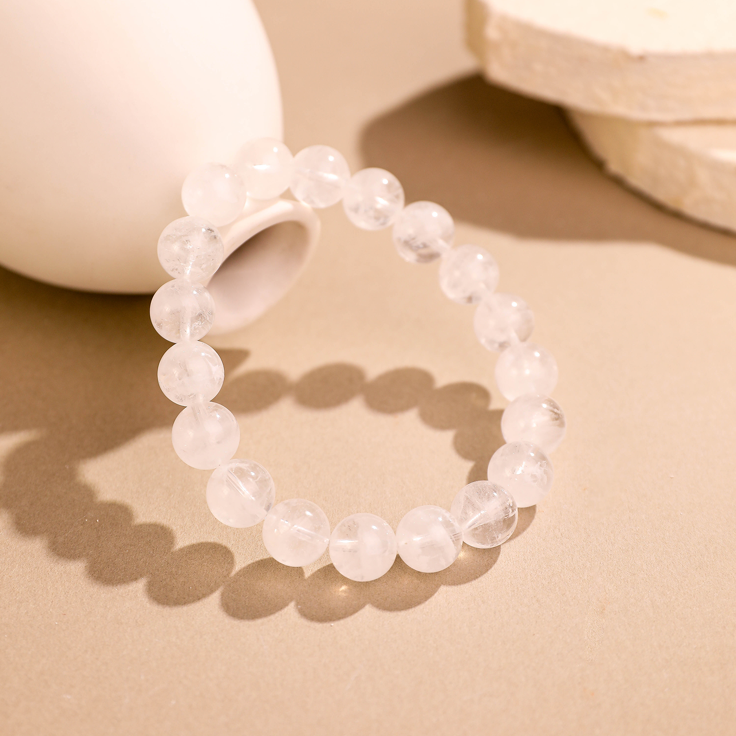 雲雪·棲晶丨水清透白水晶手鏈丨新年淨磁場旺運勢 顯氣質好搭 日常通勤開運手鏈