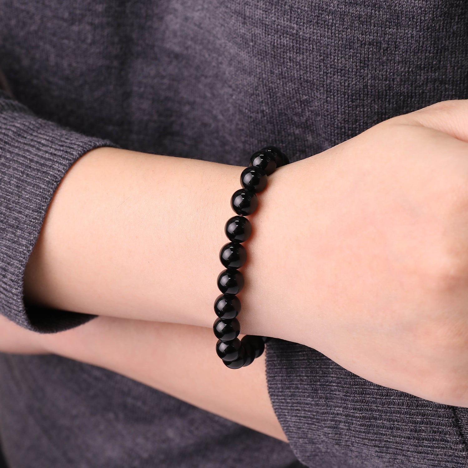 玄鏡.凝光丨黑瑪瑙手鏈丨冰亮黑瑪瑙手鏈 辟邪擋煞招財 百搭通勤