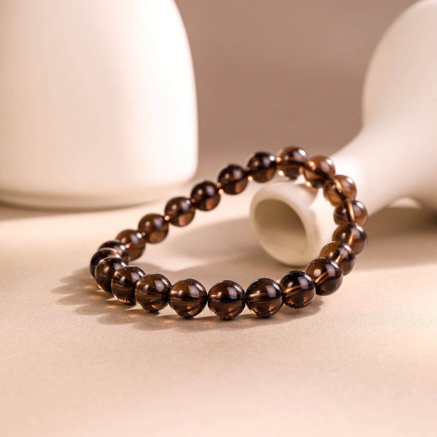 茶煙.沈璧丨沈静溫潤 内藏光華丨冰透茶晶手鏈 辟邪擋煞旺事業 聚氣守財