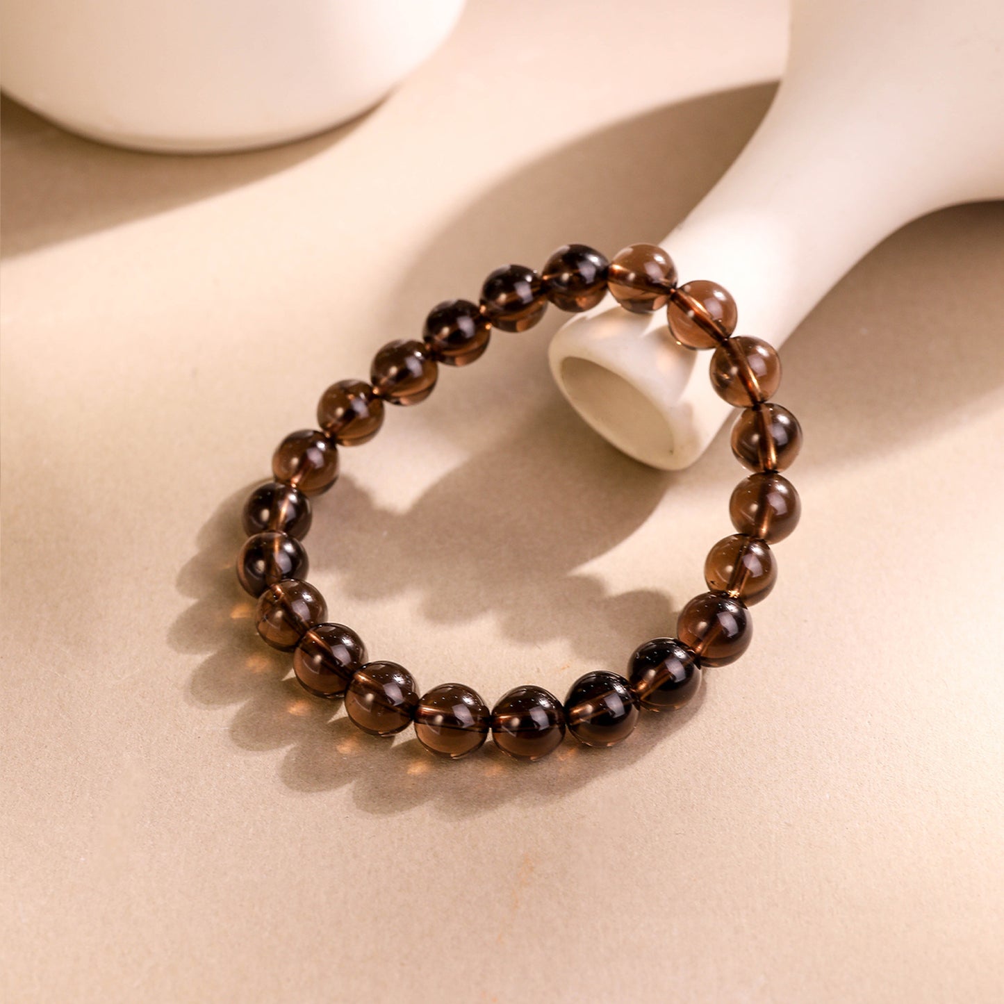 茶煙.沈璧丨沈静溫潤 内藏光華丨冰透茶晶手鏈 辟邪擋煞旺事業 聚氣守財