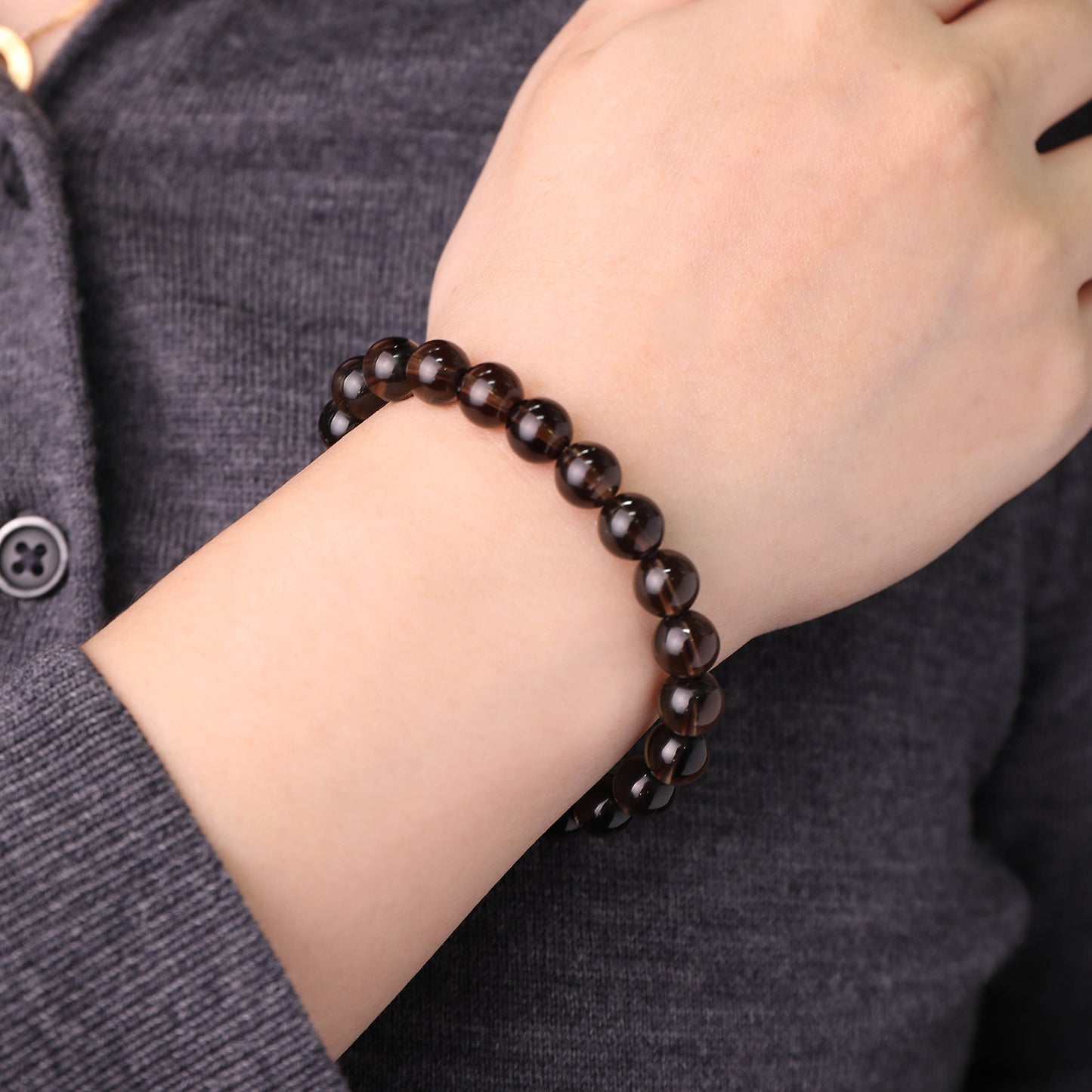 茶煙.沈璧丨沈静溫潤 内藏光華丨冰透茶晶手鏈 辟邪擋煞旺事業 聚氣守財