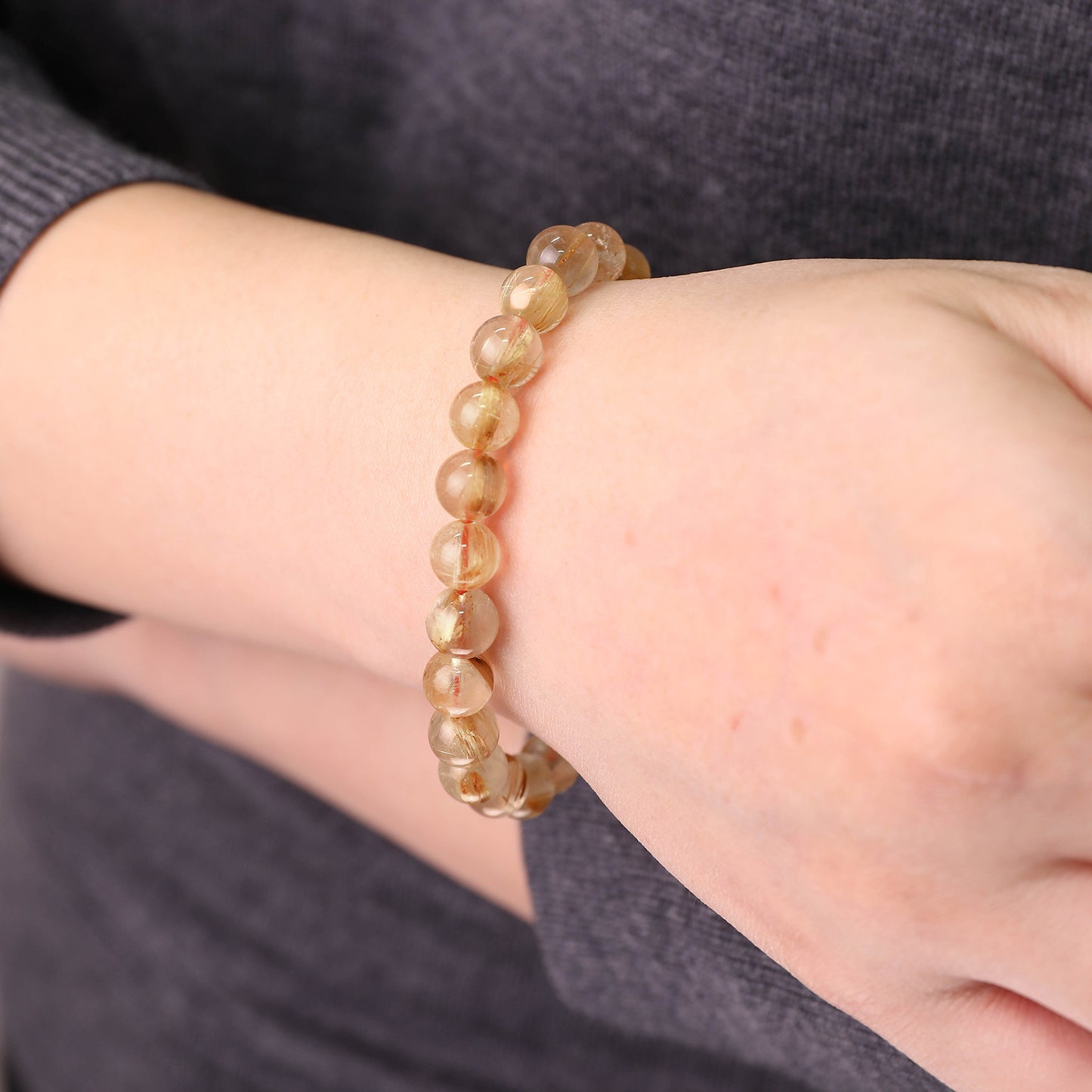 金脈.招财丨發晶手鏈丨金發晶招财手鏈 招財顯氣質 財運綿長 溫潤生財