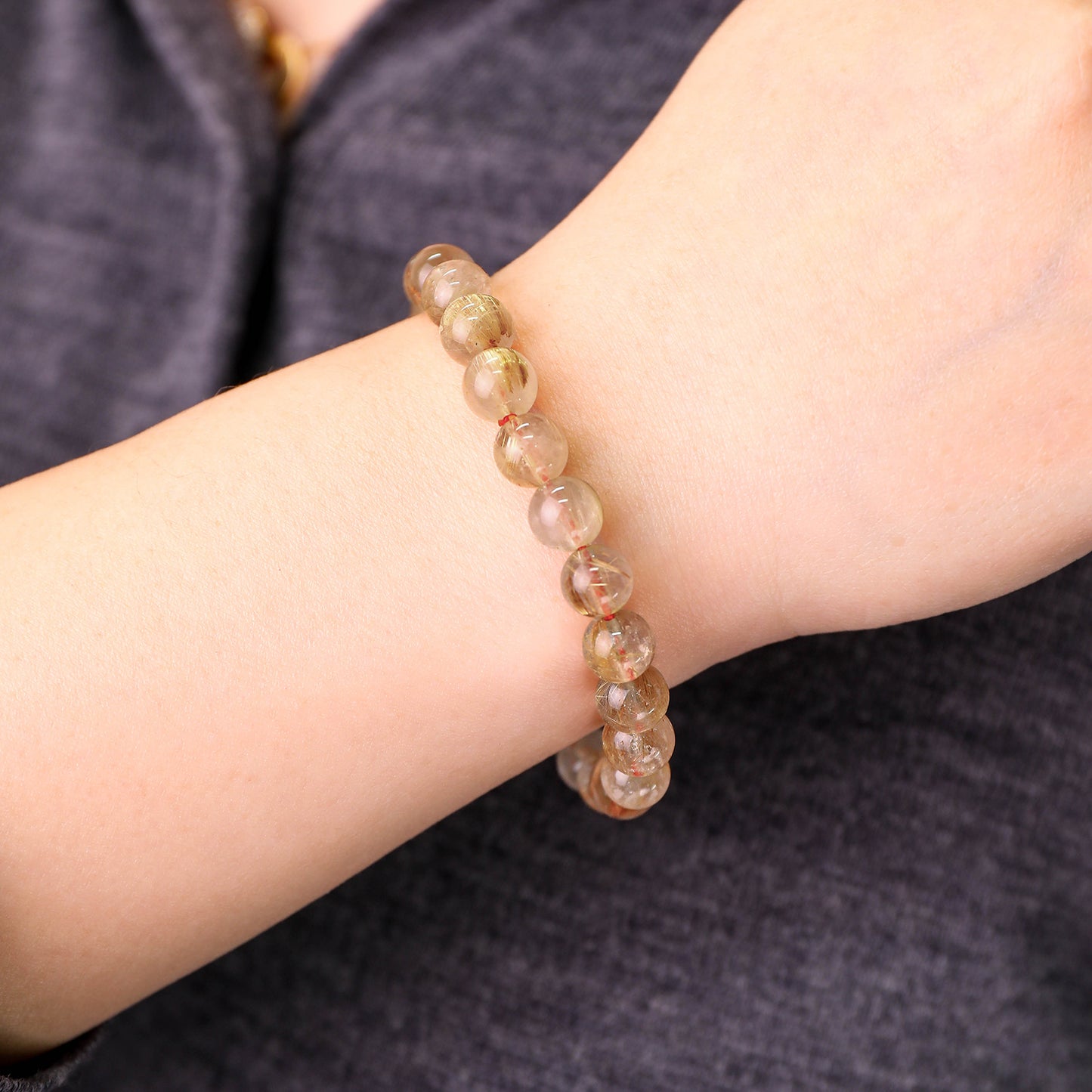 金脈.招财丨發晶手鏈丨金發晶招财手鏈 招財顯氣質 財運綿長 溫潤生財