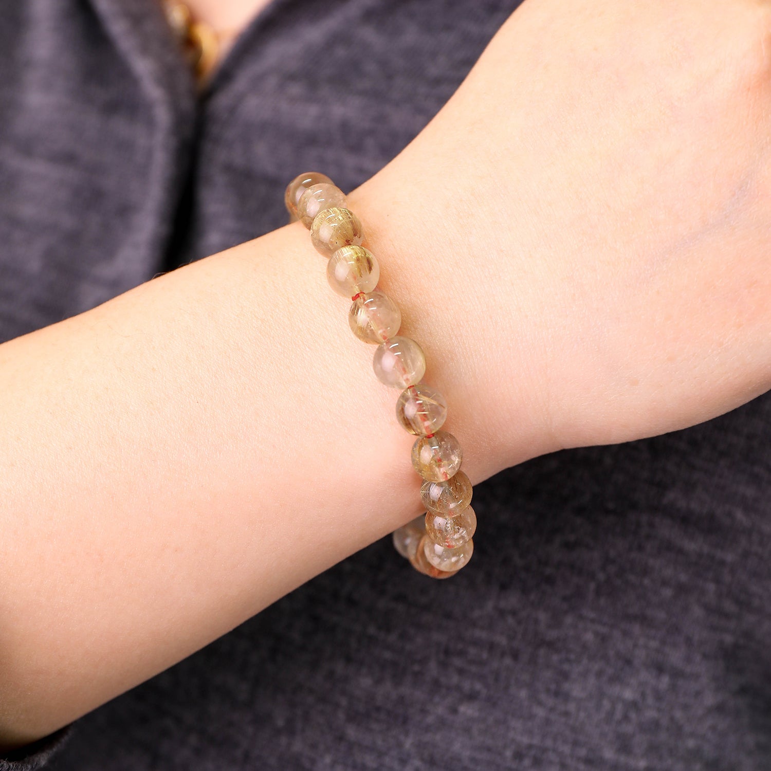 金脈.招财丨發晶手鏈丨金發晶招财手鏈 招財顯氣質 財運綿長 溫潤生財