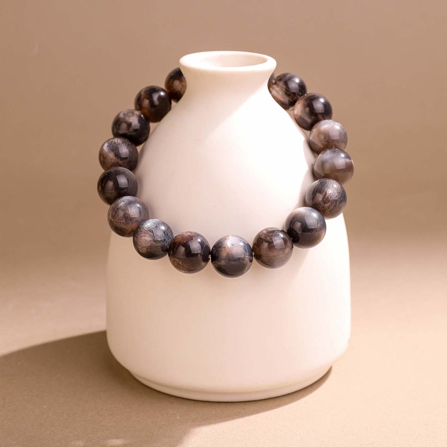 星隕·金沙丨黑金骨幹手鏈丨黑金骨幹黑太陽石手鏈 招財穩事業 強能量貓眼水晶鏈