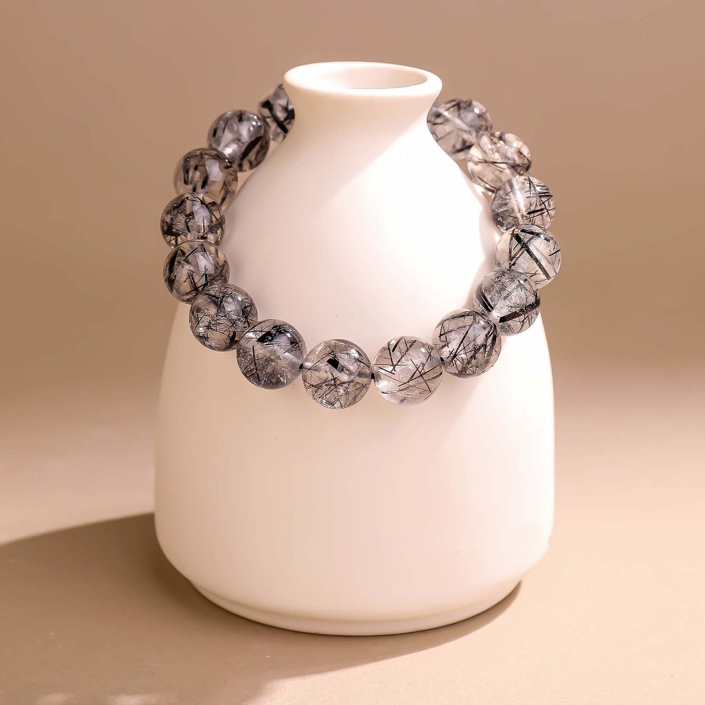 墨絮·凝脂丨黑发晶手鏈丨招財聚財旺事業 水晶守護手鏈