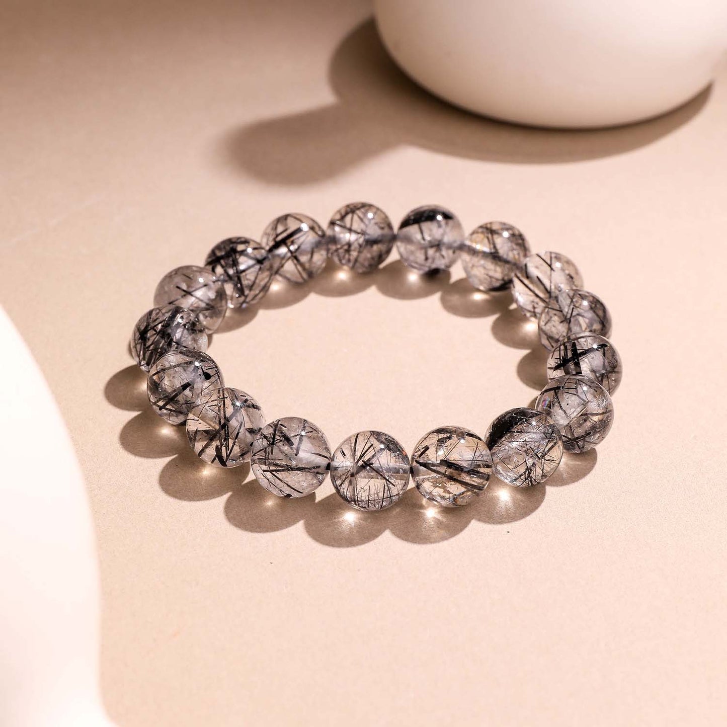 墨絮·凝脂丨黑发晶手鏈丨招財聚財旺事業 水晶守護手鏈