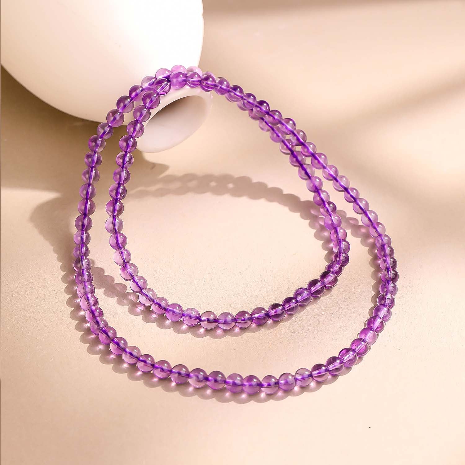 紫蘿·輕煙丨紫水晶手鏈丨馬年專屬多圈紫水晶手鏈 招正財穩學業 通透水晶鏈