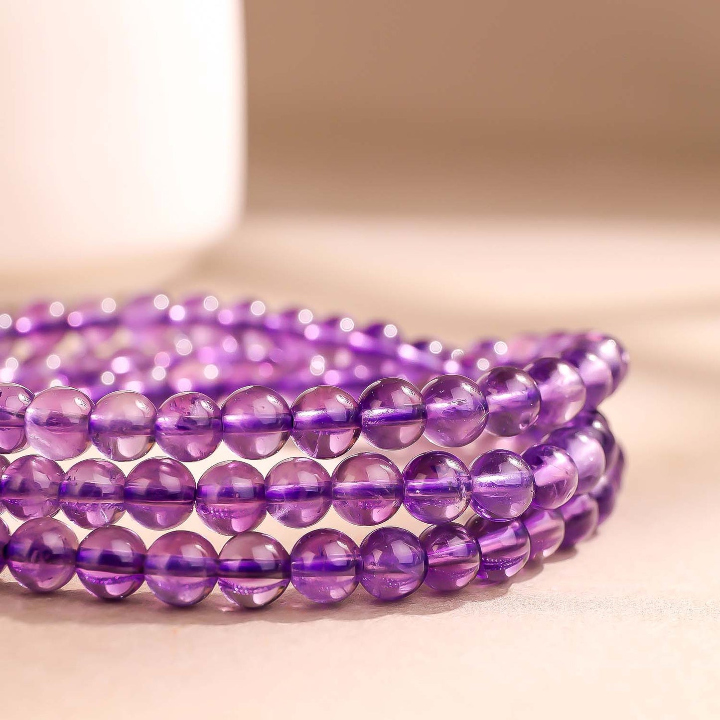 紫蘿·輕煙丨紫水晶手鏈丨馬年專屬多圈紫水晶手鏈 招正財穩學業 通透水晶鏈