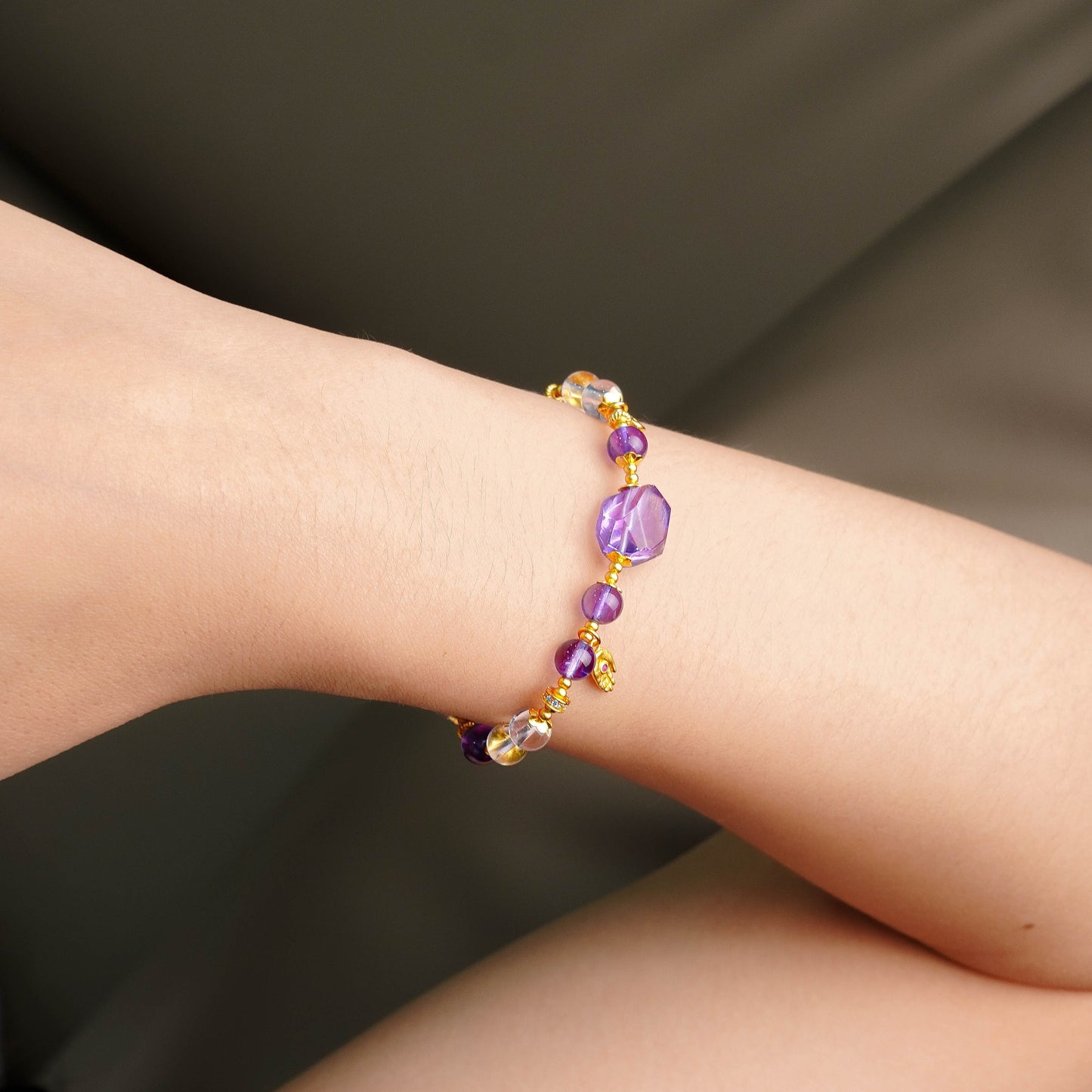 禪韻•紫晶丨白晶澄心  膠花引運  發晶提氣