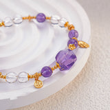 禪韻•紫晶丨白晶澄心  膠花引運  發晶提氣