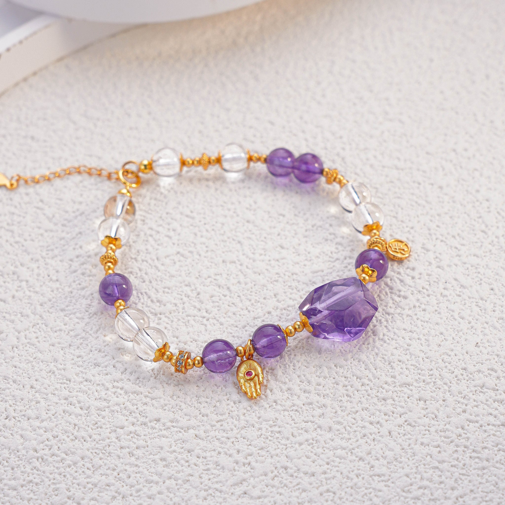 禪韻•紫晶丨白晶澄心  膠花引運  發晶提氣