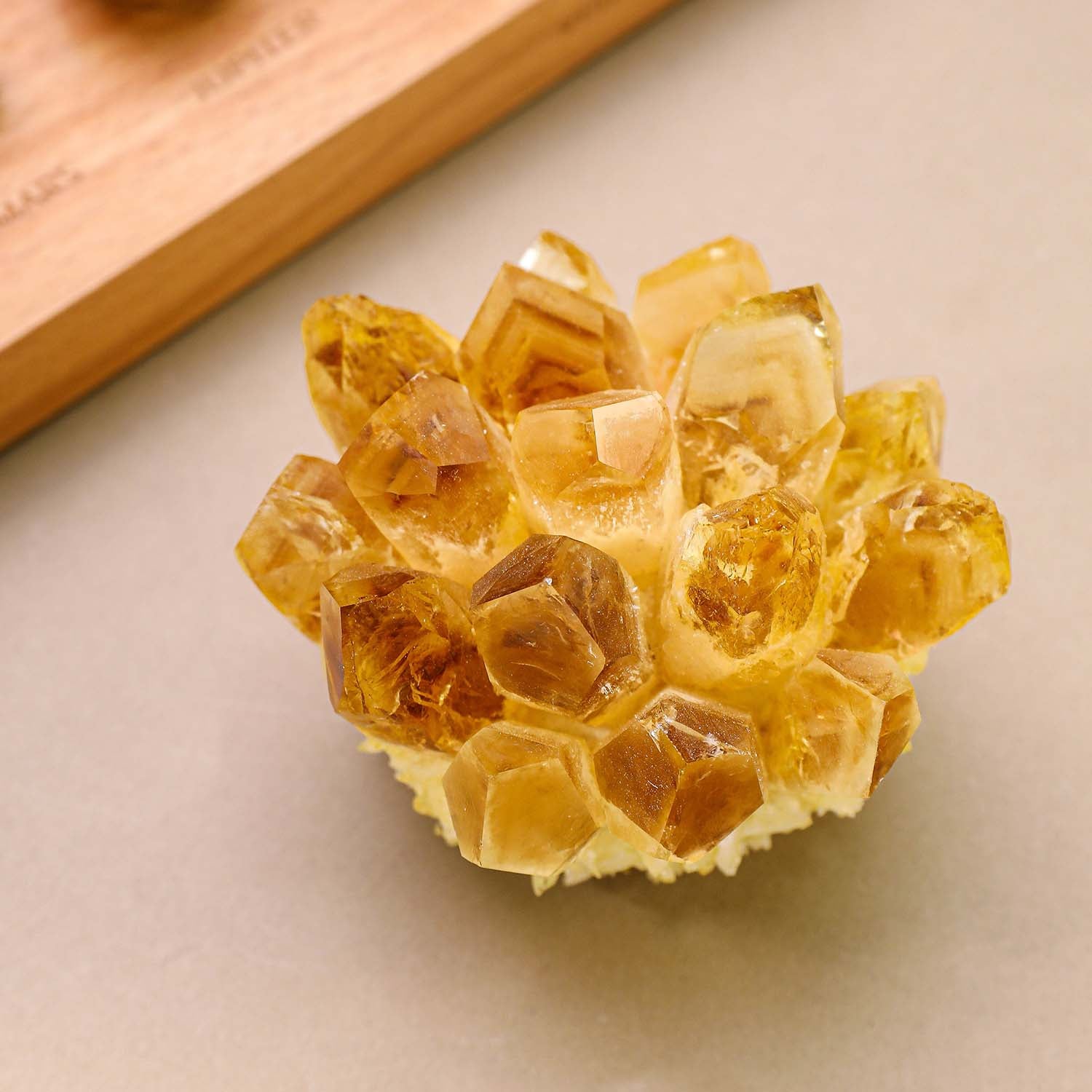 招財·金峰丨療愈黃水晶簇原石 丨提升機遇 招財納福風水水晶簇