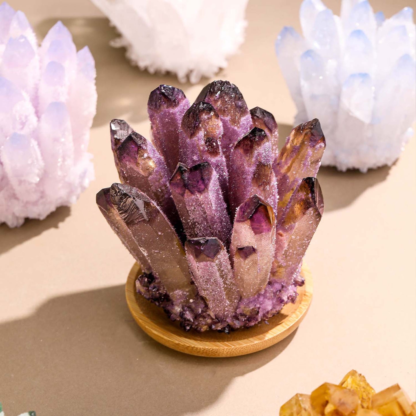 紫褐·晶鋒丨療愈紫水晶簇原石 丨淨化防護 招財聚氣家居鎮宅好物