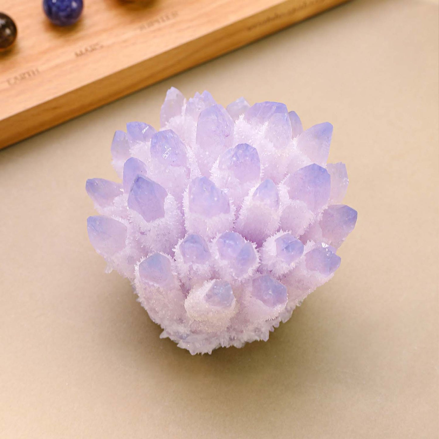 蔚藍·星芒丨療愈粉紫水晶簇原石 丨招財旺運 鎮宅守護防小人好物